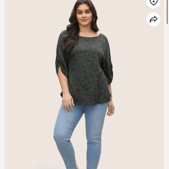 BloomChic Boat Neck Gathered Dolman Sleeve T-shirt XL us 14-16 - Picture 3 of 6